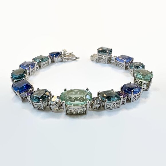 Spinel Bracelet, Topaz, Sterling Silver, Designer, STS, Chuck Clemency - Picture 4 of 6